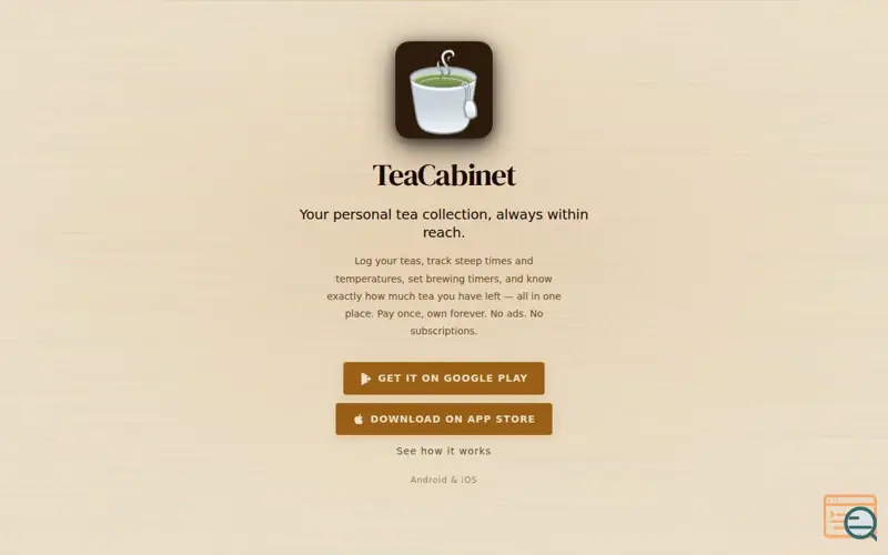 Screenshot of TeaCabinet