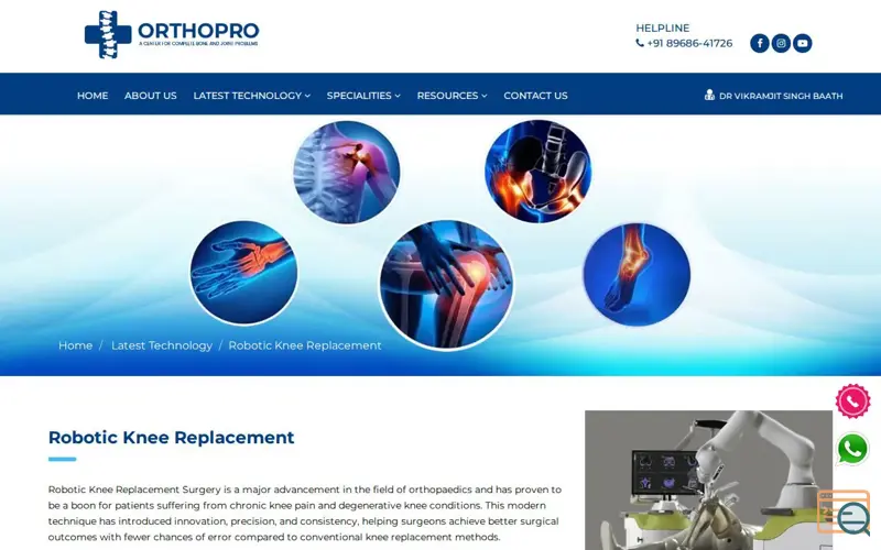 Screenshot of Dr. Vikramjit Singh Baath | ORTHOPRO