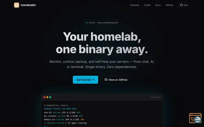 Screenshot of homebutler