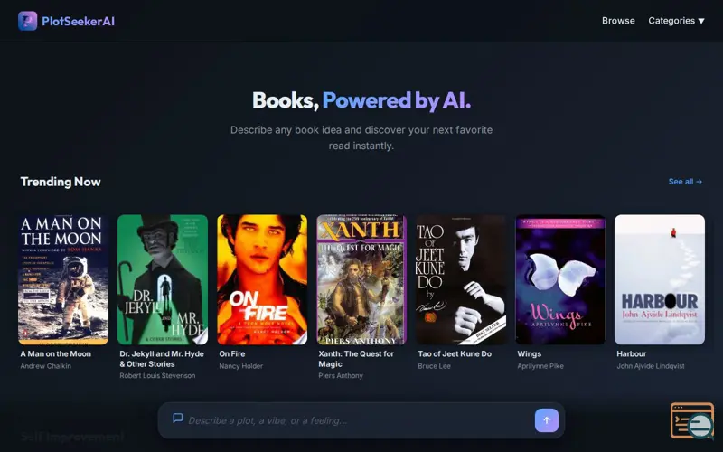 Screenshot of PlotSeekerAI