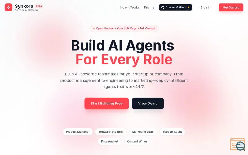 Screenshot of Synkora AI