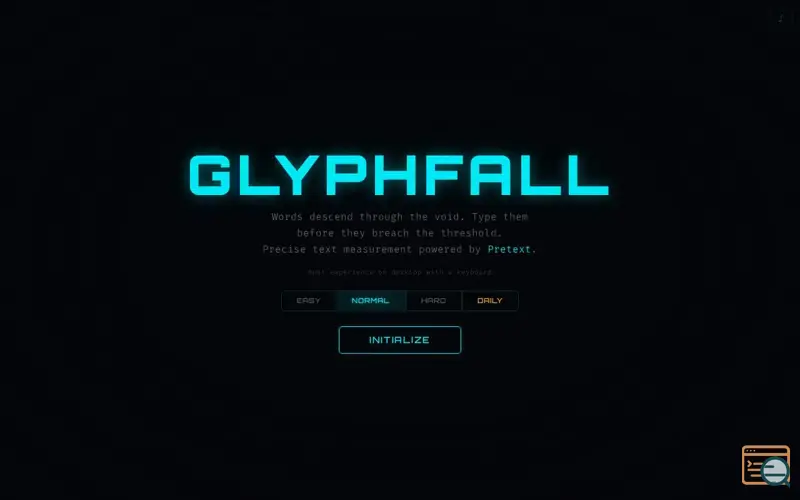 Screenshot of GLYPHFALL