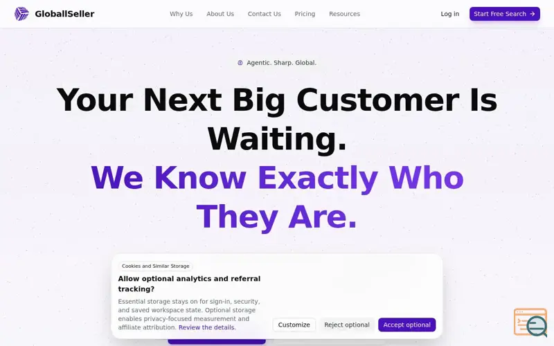 Screenshot of GloballSeller