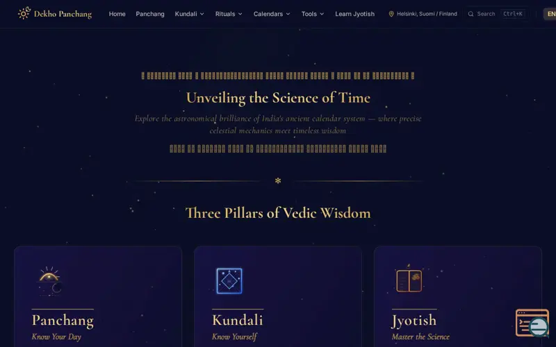 Screenshot of Dekho Panchang