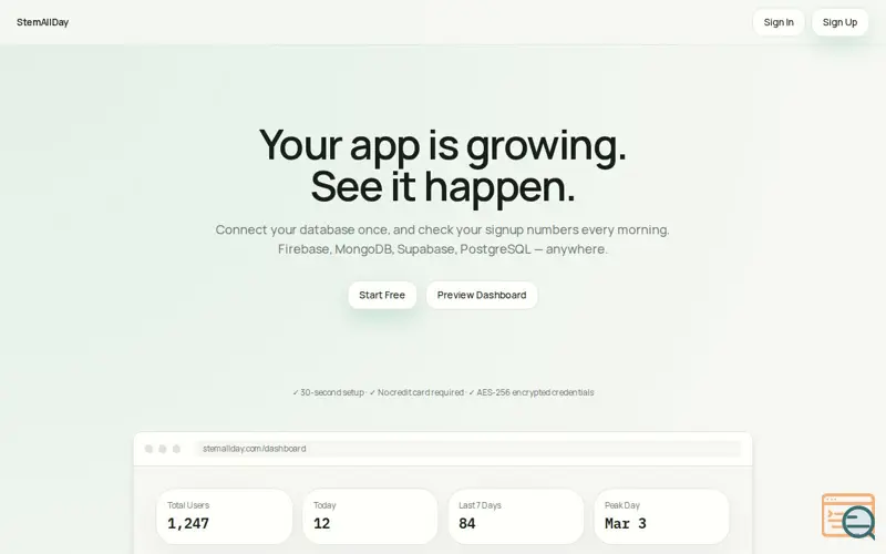 Screenshot of StemAllDay — Subscriber Tracking