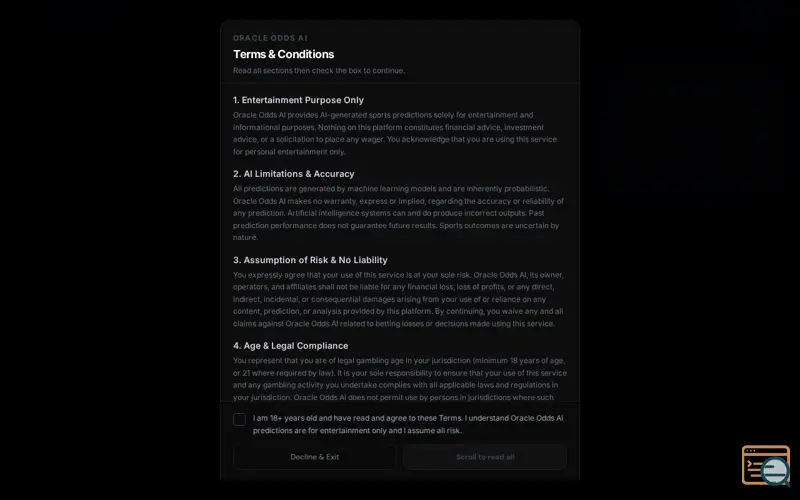 Screenshot of Oracle Odds AI