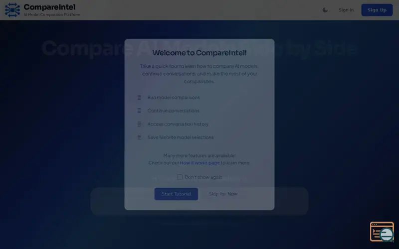 Screenshot of CompareIntel