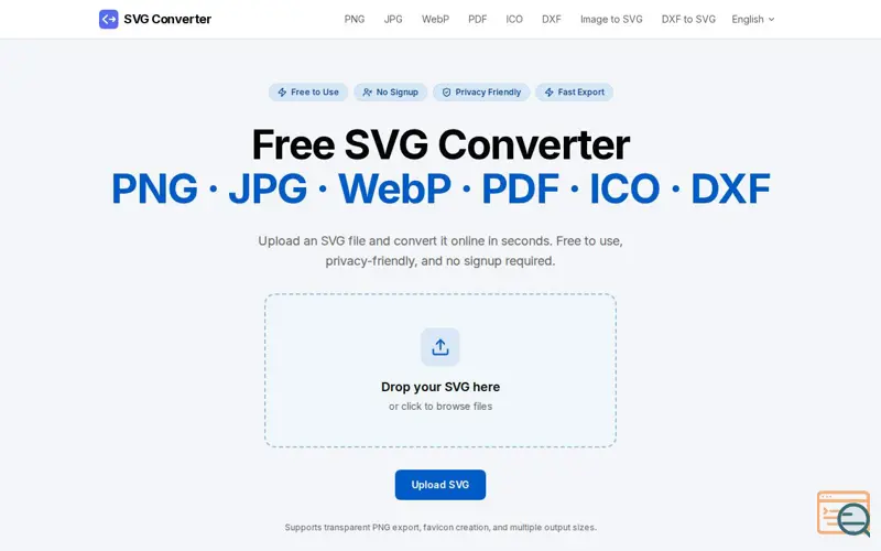 Screenshot of Free SVG Converter Online