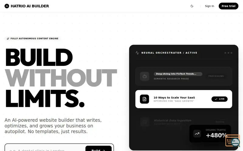 Screenshot of Hatrio AI Builder