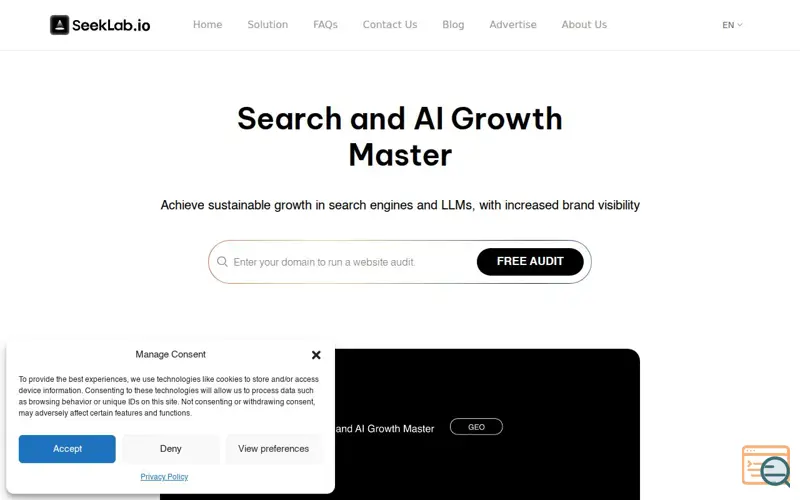 Screenshot of SeekLab
