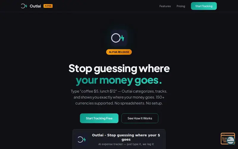 Screenshot of Outlai - Stop guessing where your $ goes