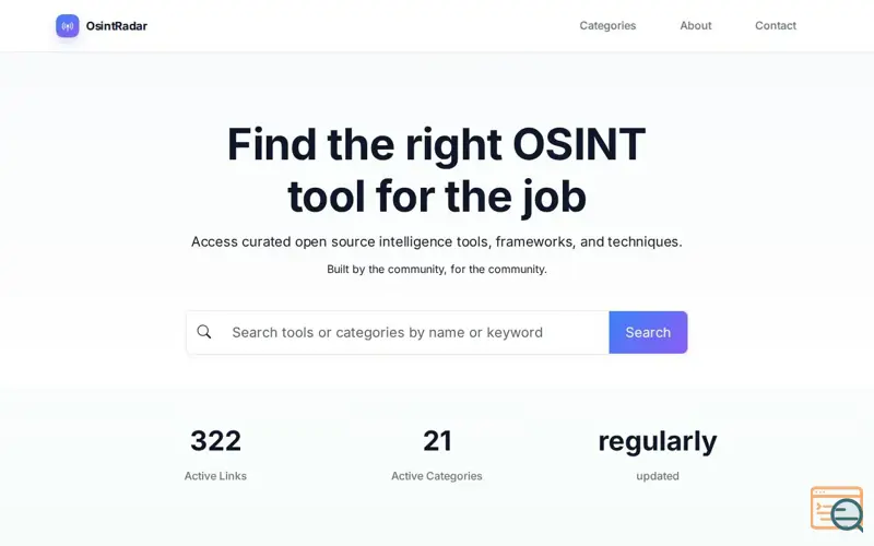 Screenshot of OsintRadar