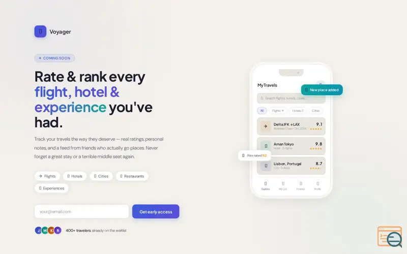 Screenshot of Voyager — Coming Soon