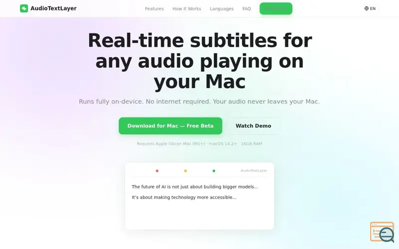 Screenshot of AudioTextLayer