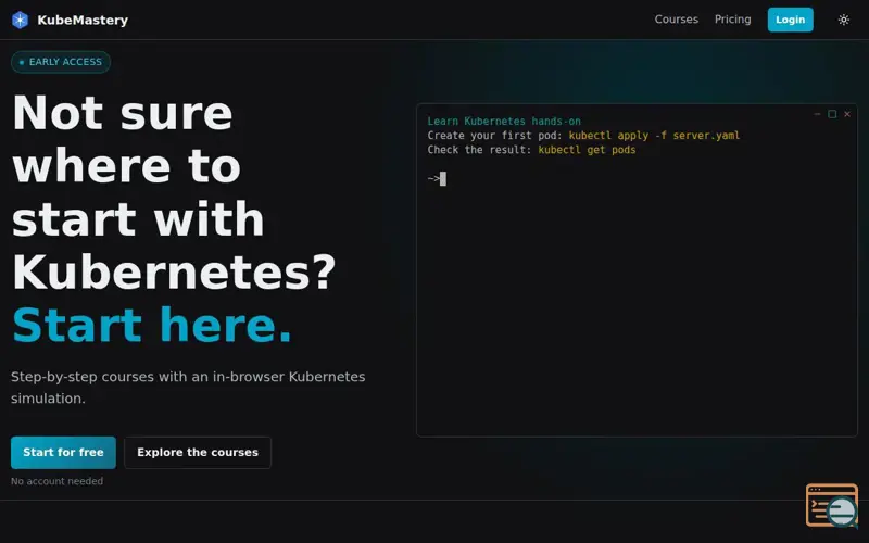Screenshot of Kubernetes cluster simulation that runs in the browser to prepare CKA