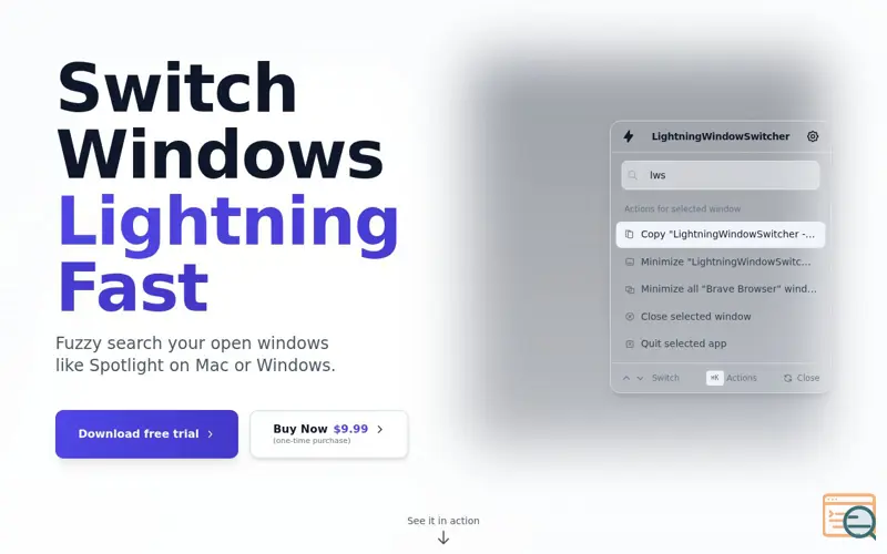 Screenshot of LightningWindowSwitcher