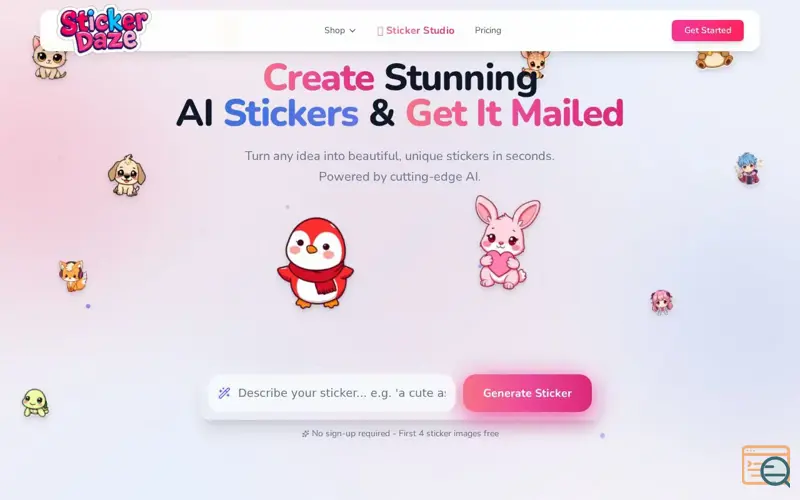 Screenshot of The easiest way to generate AI stickers then get them in the mail