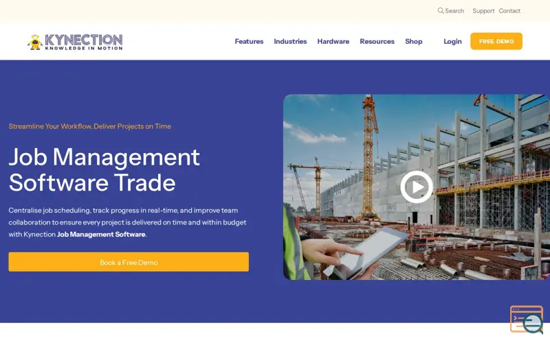 Screenshot of Job Management Software
