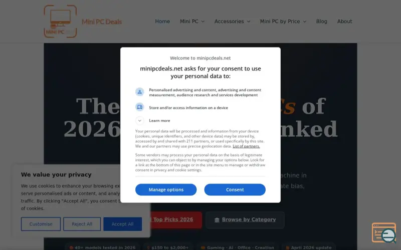 Screenshot of Mini PC Deals - Small PC, Big Deals