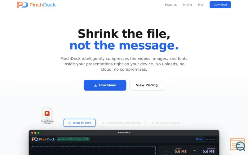 Screenshot of PinchDeck