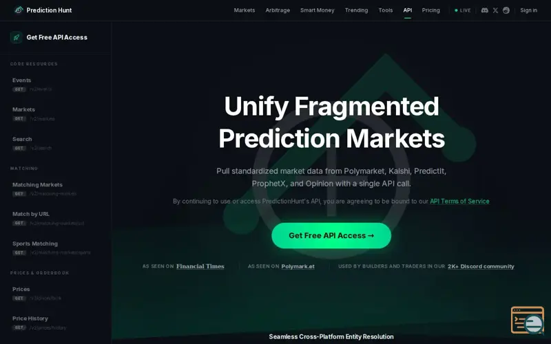 Screenshot of Prediction Hunt API