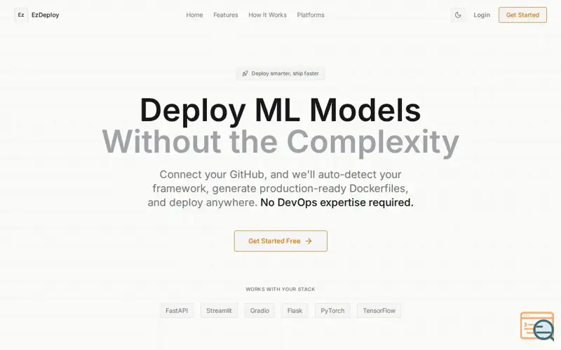 Screenshot of EzDeploy