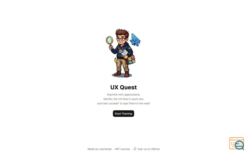 Screenshot of UX Quest