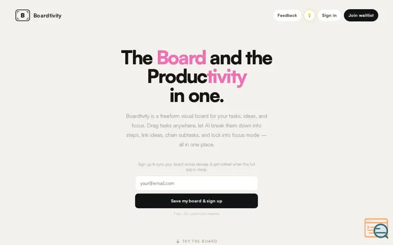 Screenshot of Boardtivity