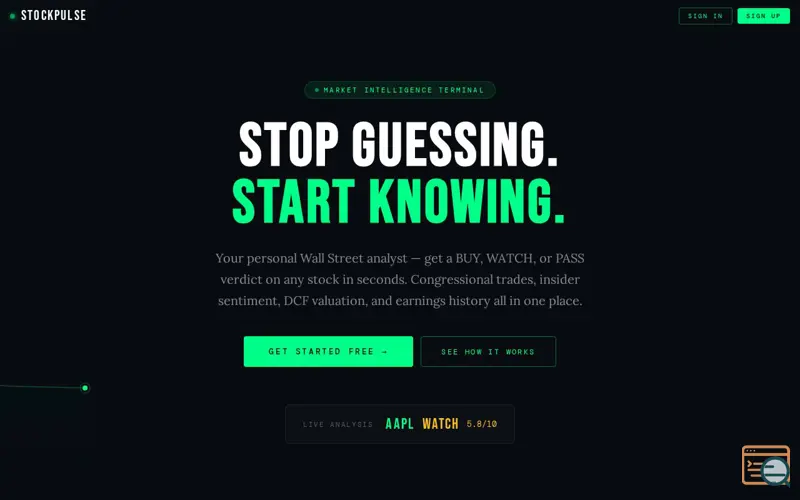 Screenshot of Stockpulse