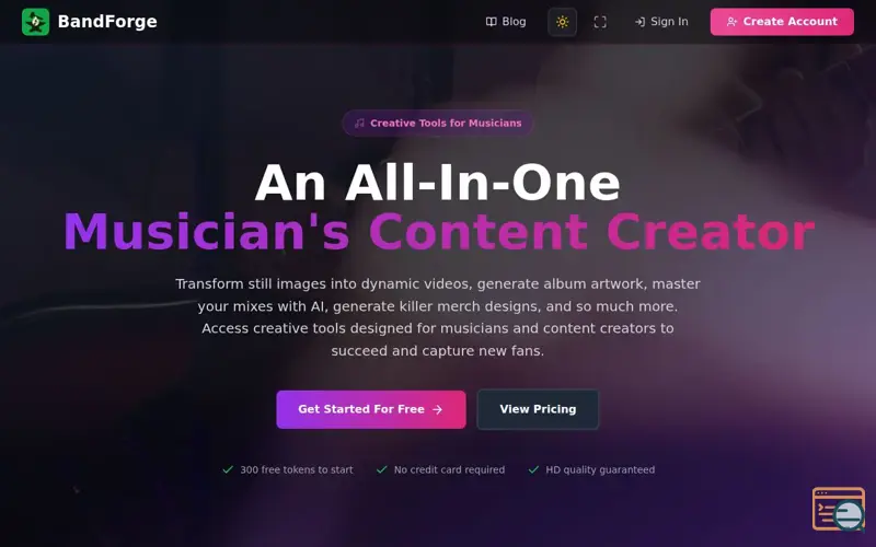 Screenshot of BandForge AI