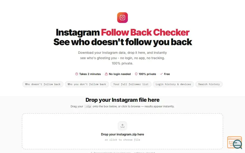 Screenshot of FollowBackScan   