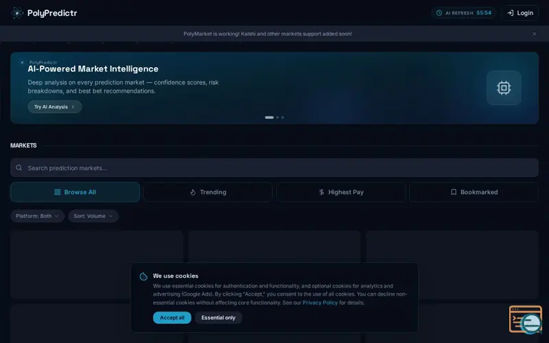Screenshot of PolyPredictr