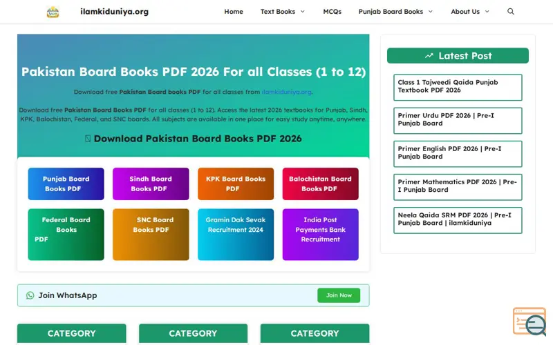 Screenshot of ilamkiduniya.org