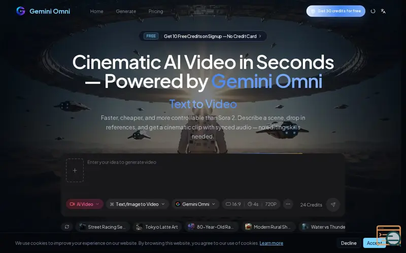 Screenshot of Gemini Omni