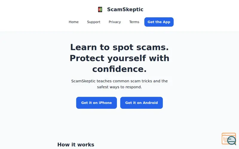 Screenshot of ScamSkeptic