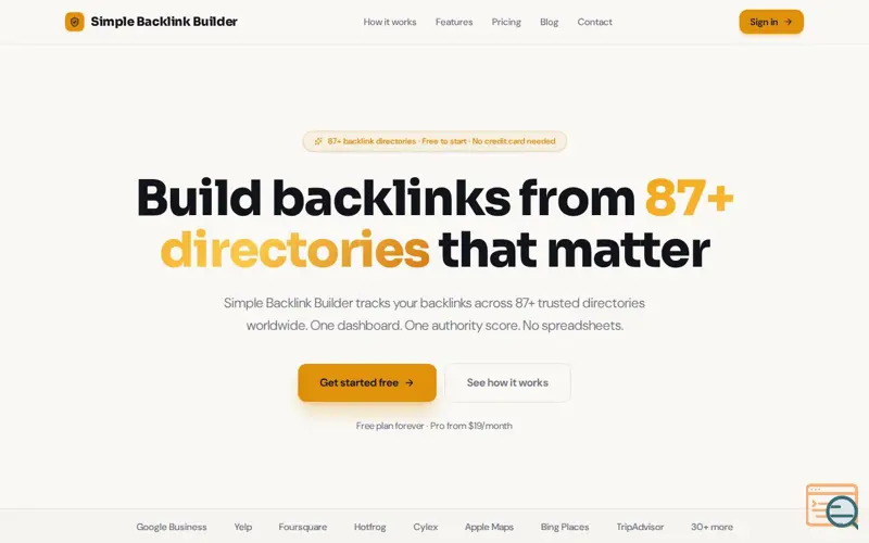 Screenshot of Simple Backlink Builder
