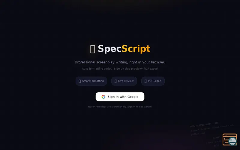 Screenshot of SpecScriptIO