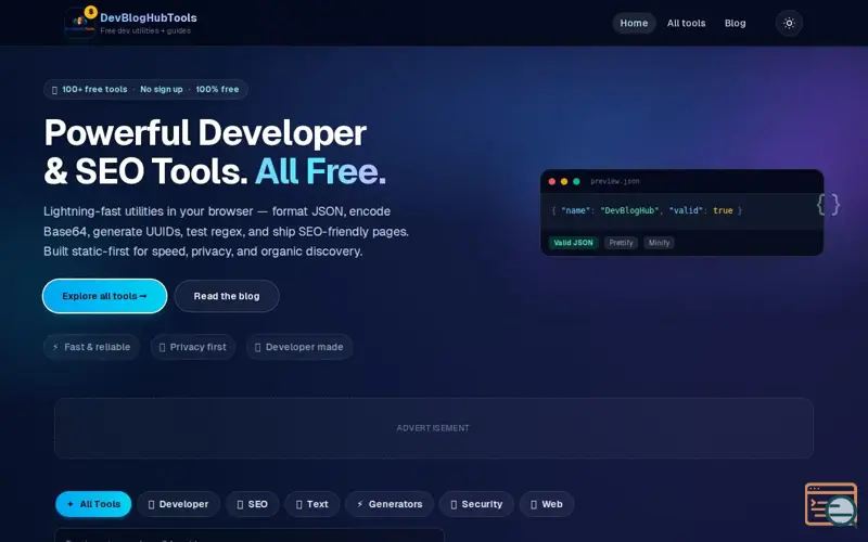 Screenshot of DevBlogHub