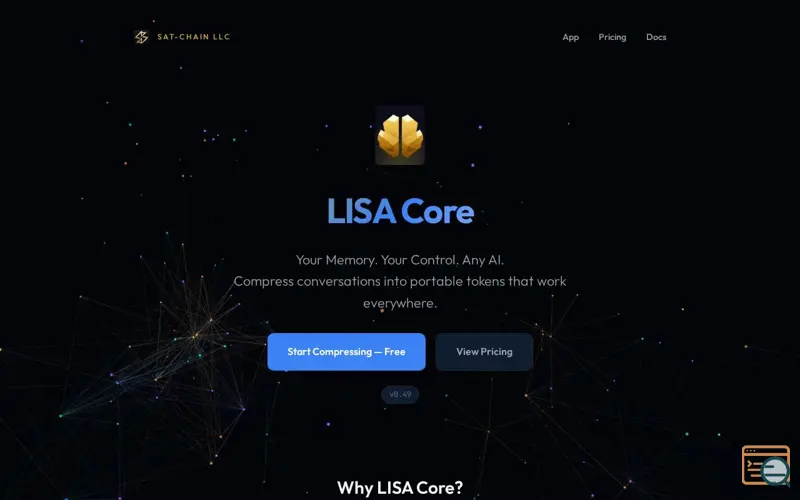 Screenshot of LISA Core - AI Memory Library