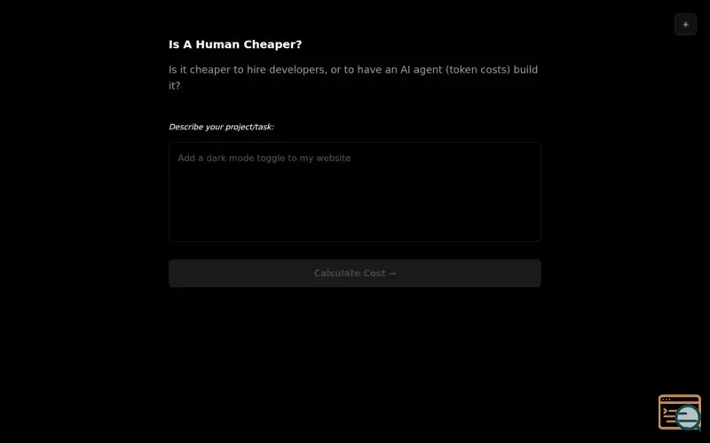 Screenshot of Is A Human Cheaper?