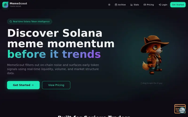 Screenshot of MemeScout