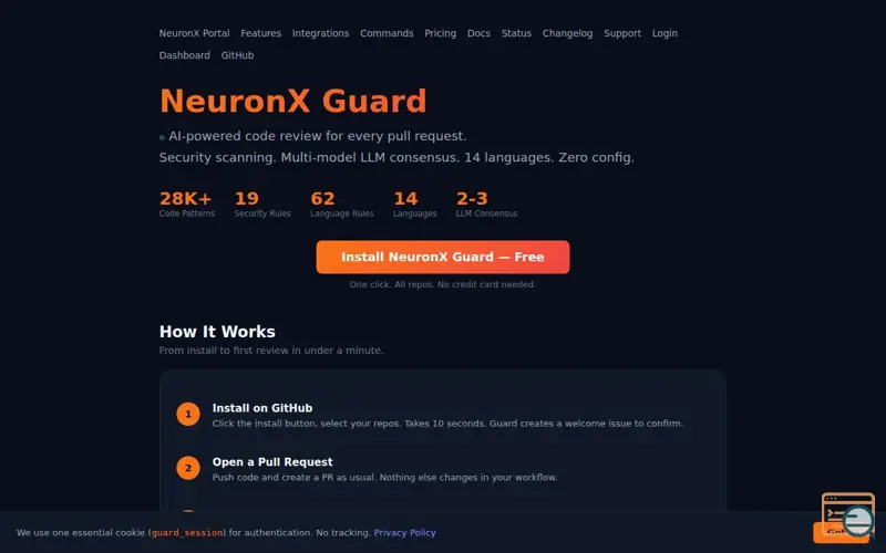 Screenshot of NeuronX Guard