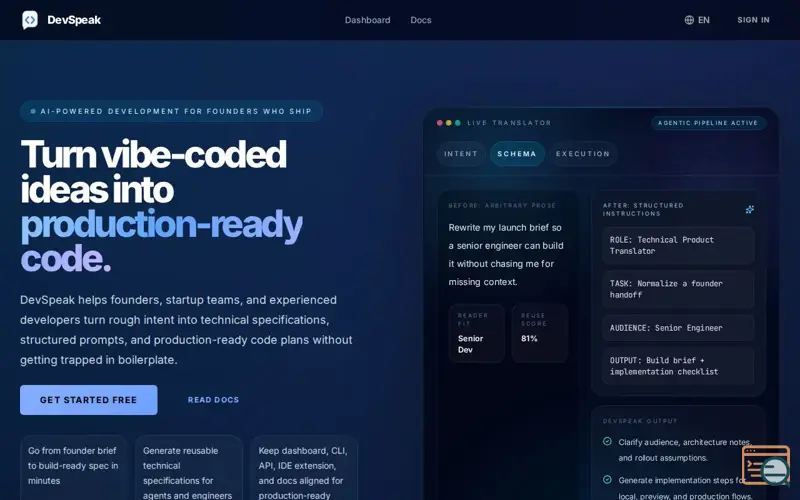 Screenshot of DevSpeak