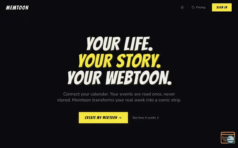 Screenshot of Memtoon.com | Your Life, Your Webtoon