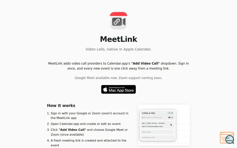 Screenshot of Meetlink