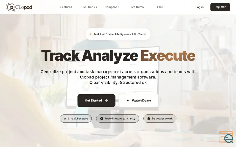Screenshot of Clopad Project Management Software