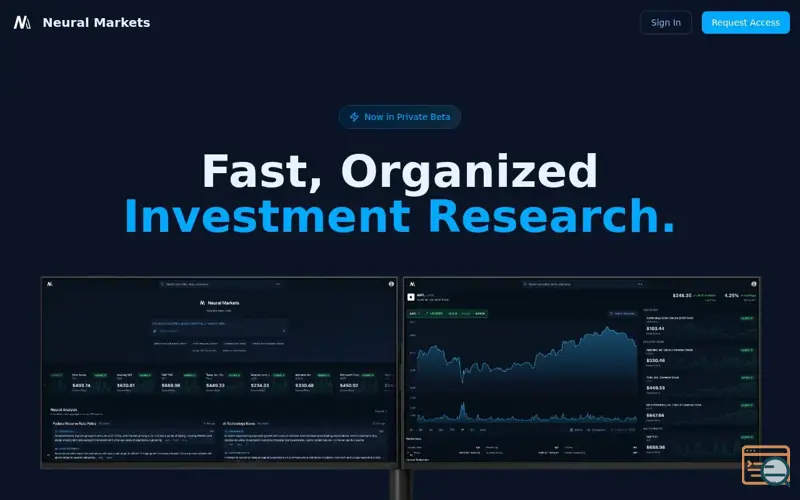 Screenshot of Neural Markets