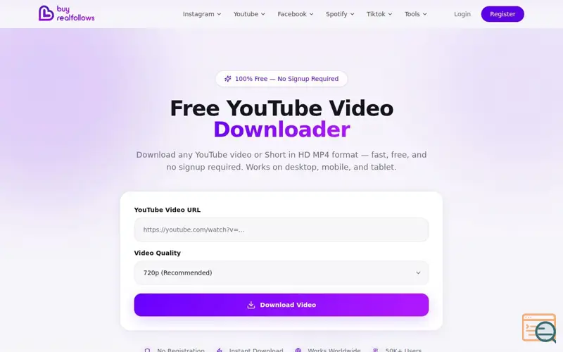 Screenshot of YouTube Video Downloader