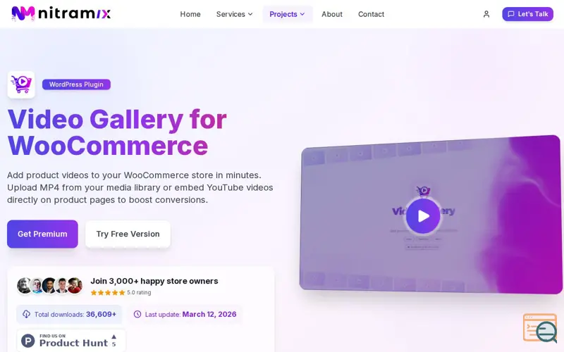 Screenshot of Video Gallery for WooCommerce
