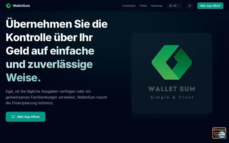Screenshot of Wallet Sum